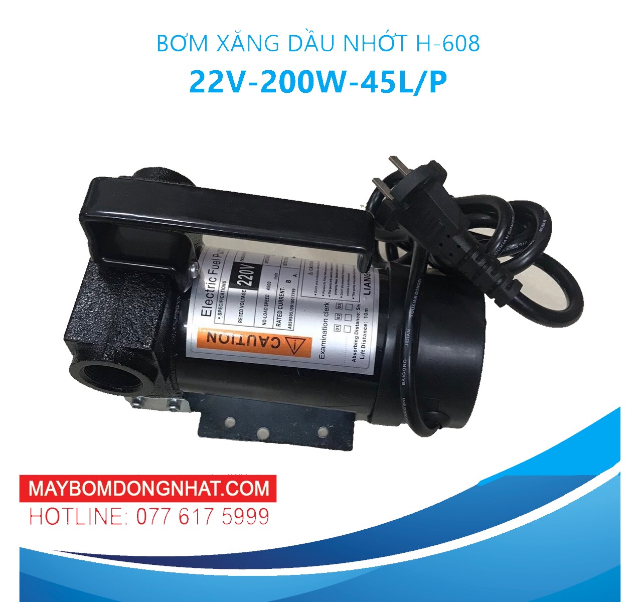 Máy bơm xăng dầu nhớt 220V-200W-45L/P